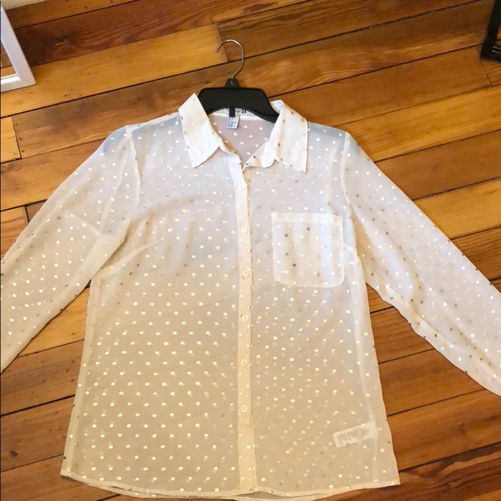 Sheer collard shirt